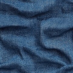 Naklejka premium Wrinkled dark blue denim fabric texture.