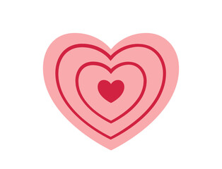 decorative pink heart. love, romantic and valentines design element. isolated vector image