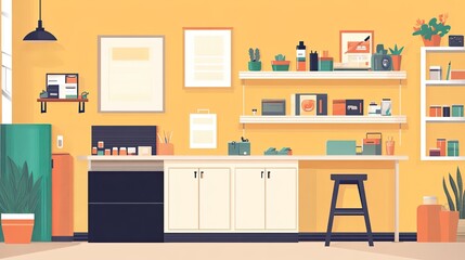 Fototapeta premium online marketplace flat design front view digital shop animation Complementary Color Scheme