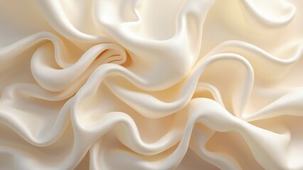 Fototapeta premium Cream Silk Fabric, Luxurious Draped Texture