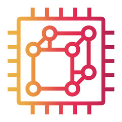 cpu Line Gradient Icon