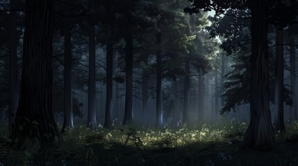 Fototapeta premium Enchanted Forest with Light Spots