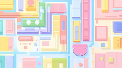 supply chain management flat design top view logistics animation colored pastel