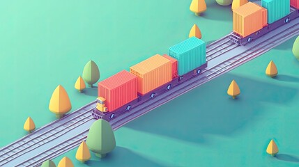 supply chain management flat design top view logistics animation colored pastel