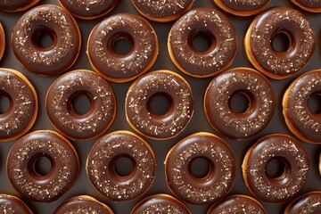 Fototapeta premium Chocolate Glazed Donuts with Sprinkles
