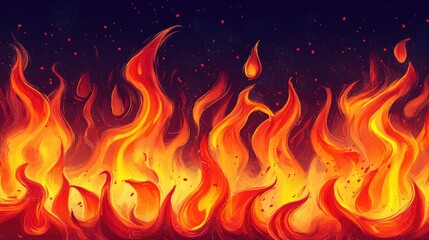 Hot red flames as fire and heat wallpaper background illustration