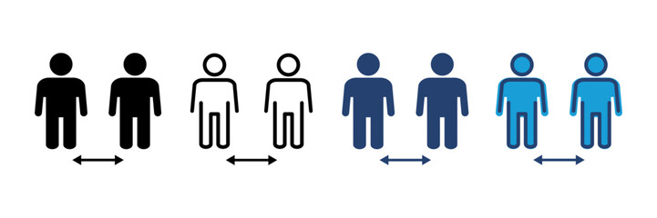 Social distance icon vector. social distancing icon. self quarantine sign