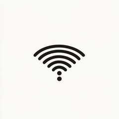 A simple black icon representing wireless connectivity with signal waves and a dot.