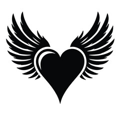 Fototapeta premium Winged Heart Silhouette