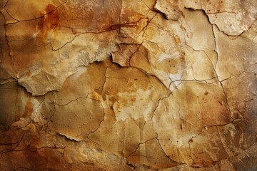 Fototapeta premium Cracked Brown Texture With Flakes and Lines