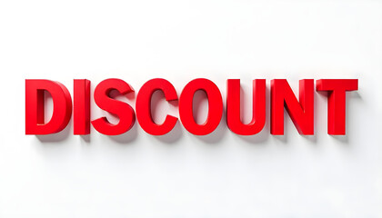 red discount text on white background 