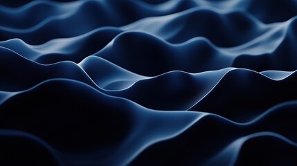 Obraz premium Dark Blue Soft Gradient Waves with Glowing Overlapping Effect