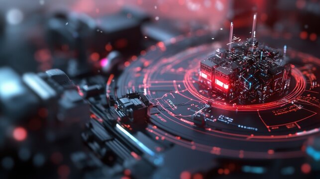 Innovative technology visualization digital space graphic design futuristic environment close-up view data conceptualization