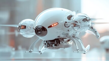 Innovative drone technology showcased in urban setting captivating high-tech visuals with futuristic design elements