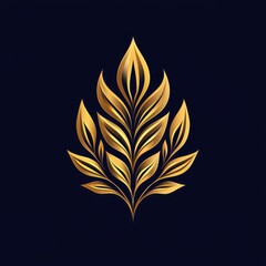 A stylized golden leaf design on a dark background, symbolizing nature and elegance.
