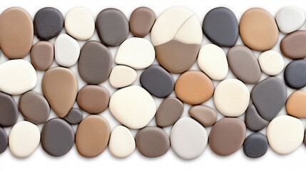 Obraz premium Multi-colored smooth pebbles pattern in natural earth tones