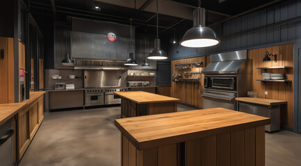 Brown Wharf Kitchen, Cozy and Rustic Kitchen Photography Concept