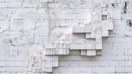 Fototapeta premium Textured White Brick Wall with Unique Surface Design and Pattern