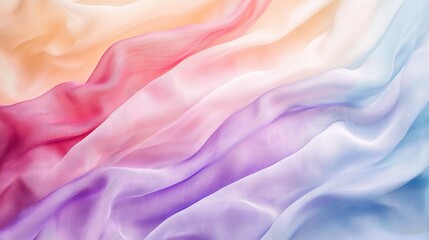 Obraz premium Soft Pastel Waves in Colorful Fabric for Elegant Backgrounds