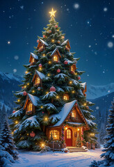 christmas tree in the night