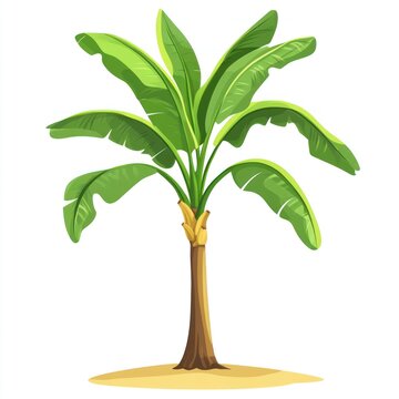 green banana tree on white background clip art preview