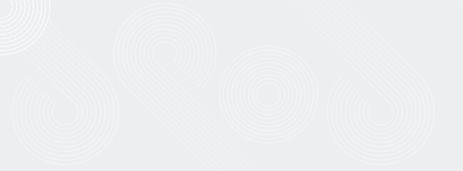 Modern Abstract white glowing geometric circle on gray overlay background