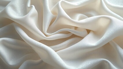 Obraz premium Luxurious Cream Silk Fabric, Smooth, Lustrous Texture
