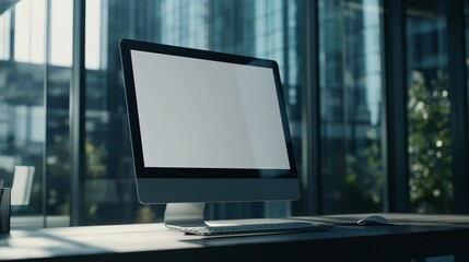 Fototapeta premium Modern Desktop Computer Setup Near Window