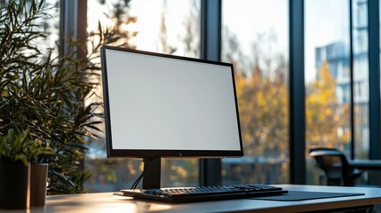 Modern Computer Setup Near Window With Plants
