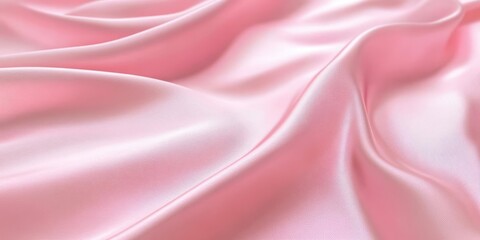 Obraz premium A smooth, flowing surface of soft pink satin fabric, showcasing texture and sheen.
