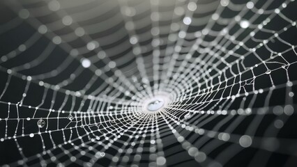 Dew-Kissed Spiderweb, Intricate Nature Photography