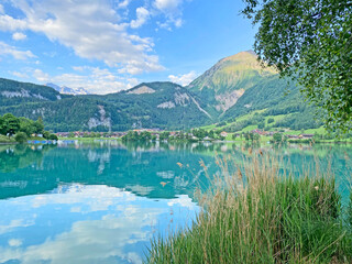Lake Lungern or Natural reservoir Lungerersee - Canton of Obwald, Switzerland (Naturstausee Lungernsee oder Lungerensee - Kanton Obwald, Schweiz)