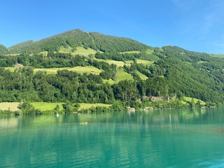 Lake Lungern or Natural reservoir Lungerersee - Canton of Obwald, Switzerland (Naturstausee Lungernsee oder Lungerensee - Kanton Obwald, Schweiz)