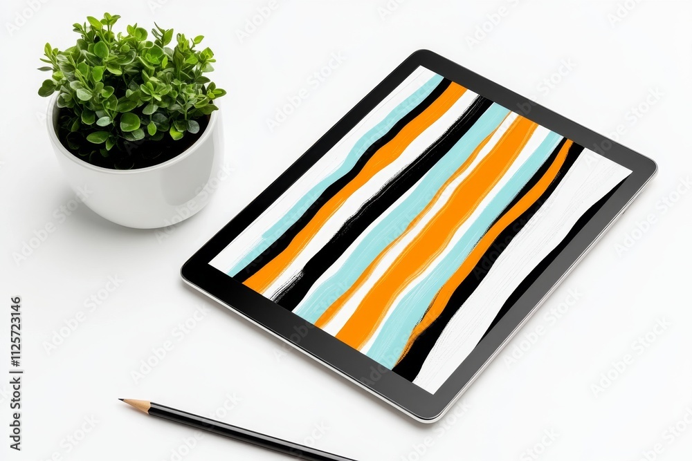 Poster a clean 2d illustration of an ebook cover displayed on a minimalist tablet, featuring a bold title a