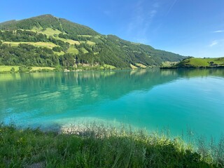 Lake Lungern or Natural reservoir Lungerersee - Canton of Obwald, Switzerland (Naturstausee Lungernsee oder Lungerensee - Kanton Obwald, Schweiz)