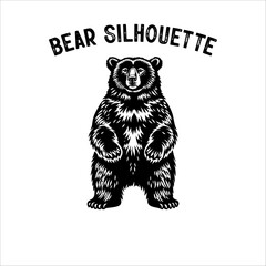 Obraz premium Bear Silhouette Vector. Bear Silhouette character vector.