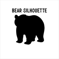 Bear Silhouette Vector. Bear Silhouette character vector.