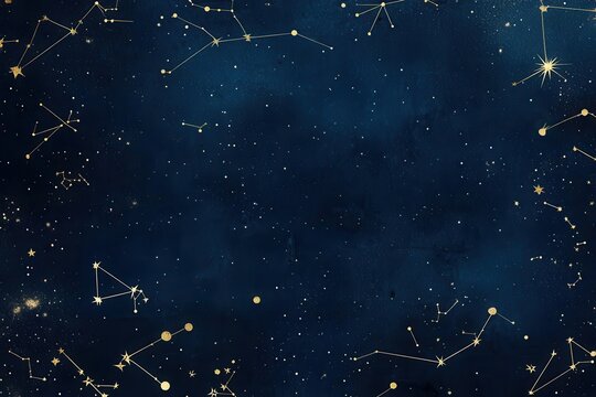 A starry night sky filled with constellations and celestial bodies.