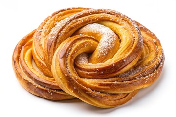 Fototapeta premium Sweet Puff Pastry Pretzel Cinnamon Roll Top View Long Exposure Photography