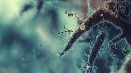 Microscopic view of hair follicles reveals intricate details of human biology, showcasing the complexity and beauty of natural growth processes.