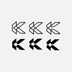 k arrow archery minimalist logo design