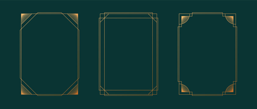 Frame art deco minimalism. Geometric line frame rectangle vintage.