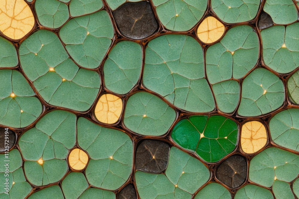 Poster a hyper-realistic close-up of water droplets falling onto a vibrant green leaf, with intricate refle