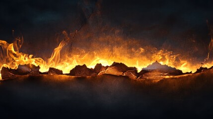 Burning paper with illuminated edges creating a dramatic glow against a dark background showcasing the beauty of fire and destruction