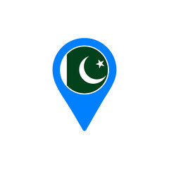 Pakistan location pin vector illustration with national flag design