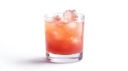 Refreshing Watermelon Caipirinha Cocktail with Ice Garnished Perfectly Isolated on a Clean White Background for Summer Drinks Promotion