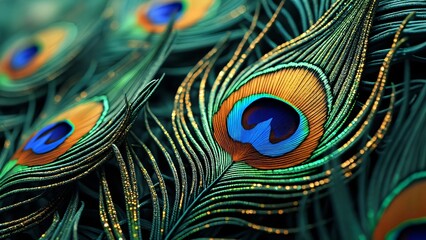 Obraz premium Stunning Peacock Feathers, Iridescent Colors & Intricate Patterns