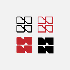 N abstract line minimalist logo