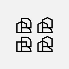 r line architech home real estate minimalist logo