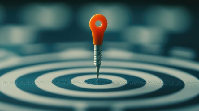 Targeting Precision in Marketing with Orange Pin Symbolizing Focused Strategy and Market Segmentation for Social Media Engagement